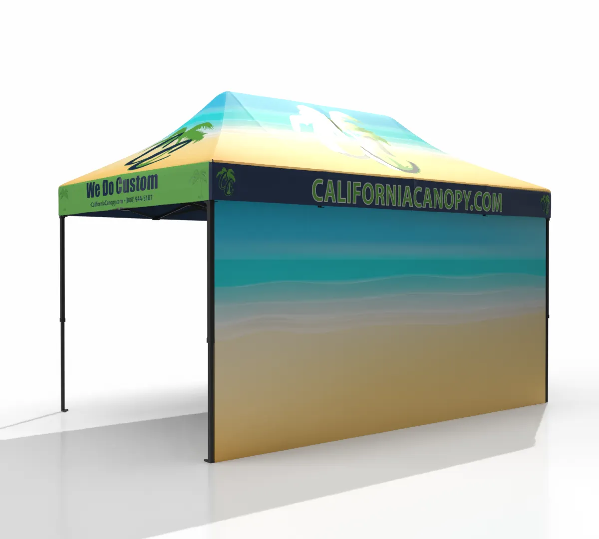 (10'x15') The HEADQUARTER Custom Canopies - Hex (Black Powder Coated) Aluminum