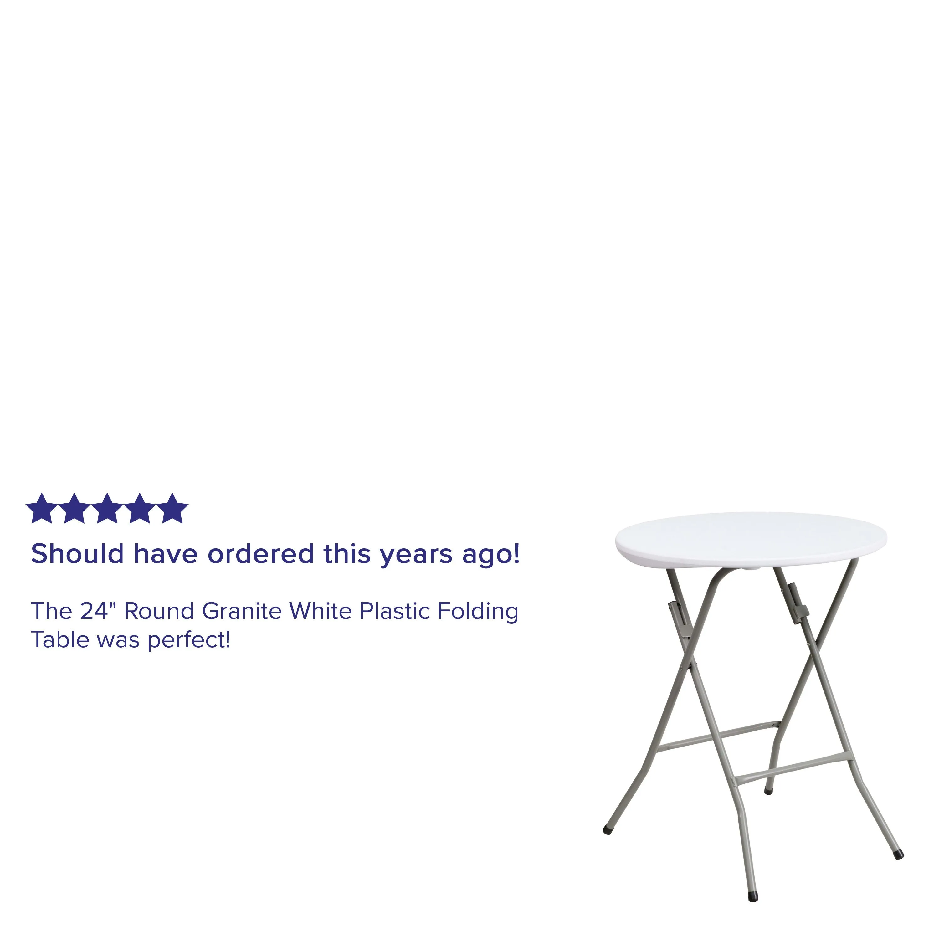 2-Foot Round Plastic Folding Table