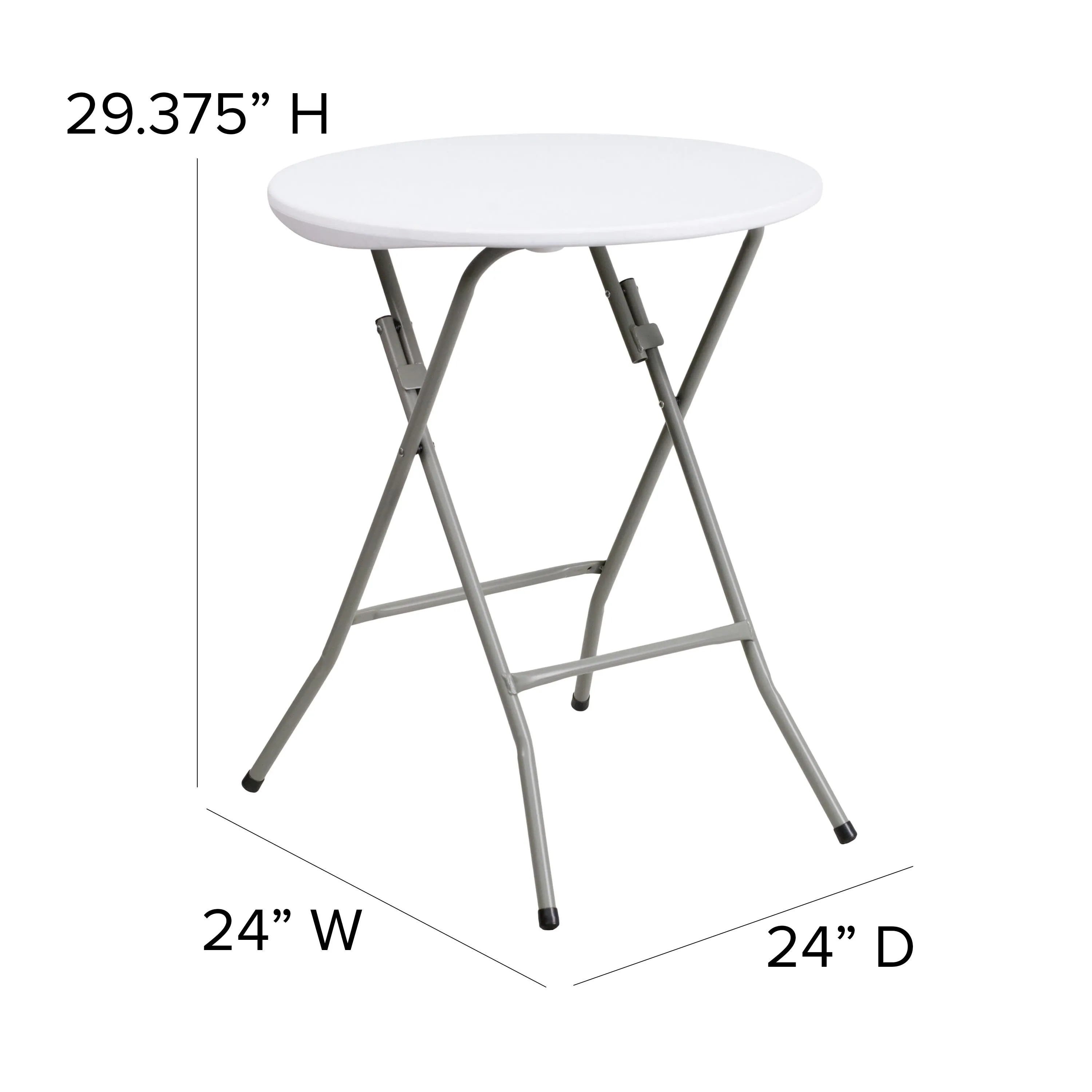 2-Foot Round Plastic Folding Table