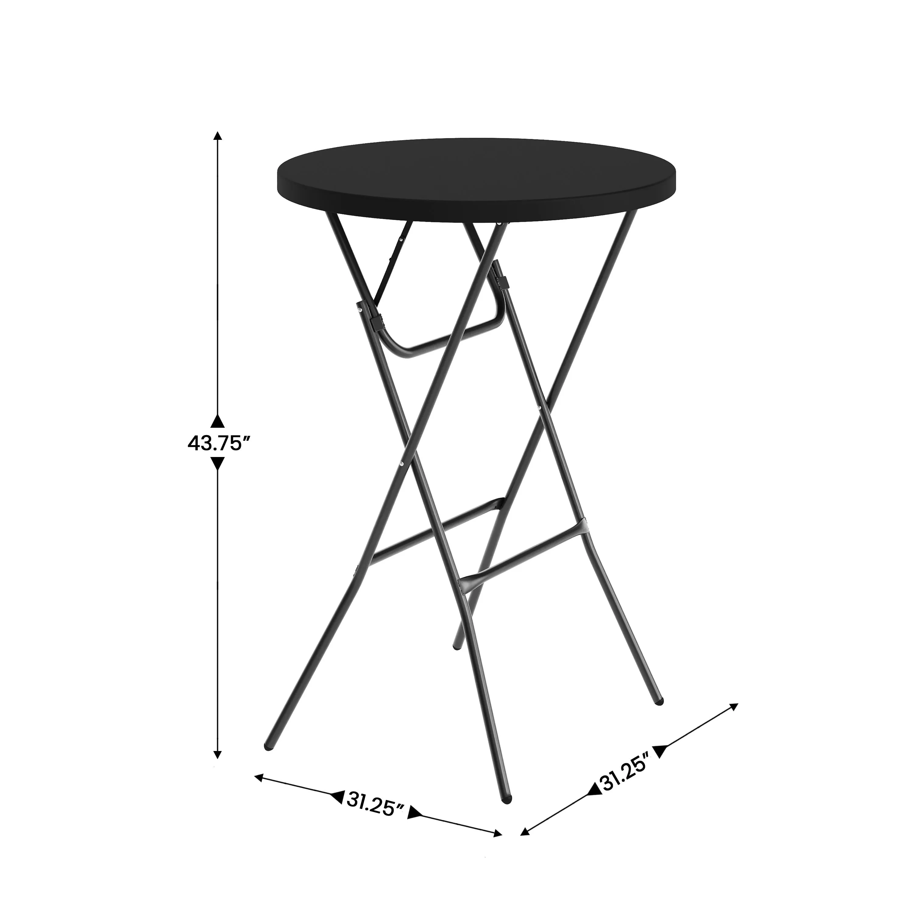 2.6-Foot Round Plastic Bar Height Folding Table