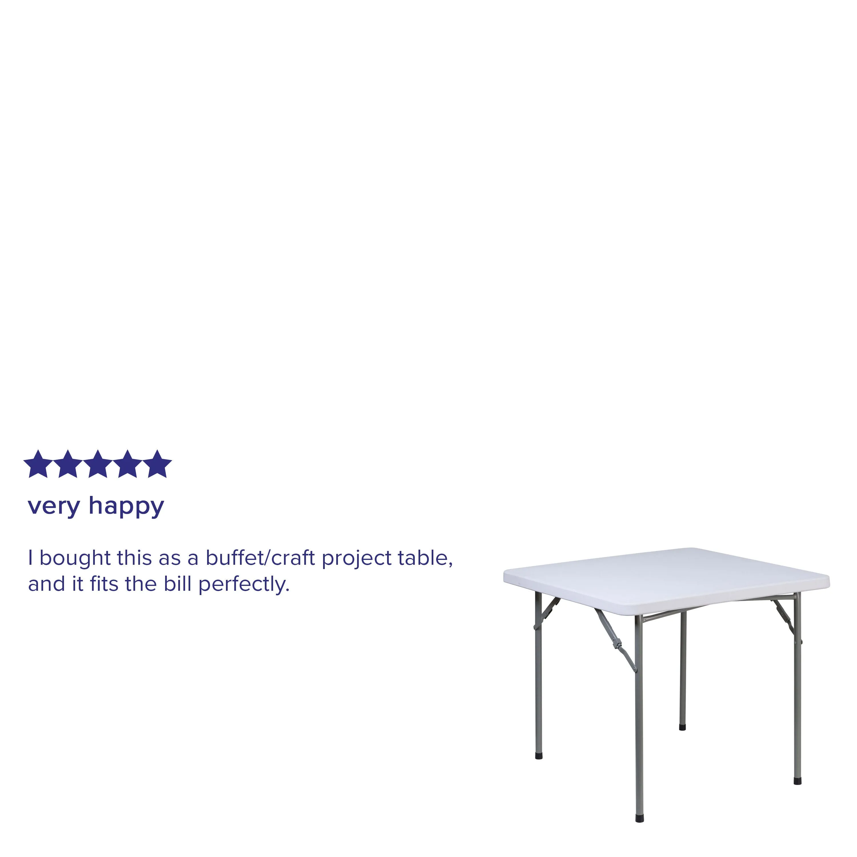 2.81-Foot Square Plastic Folding Table