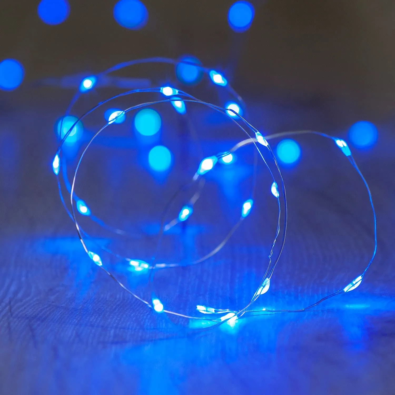 5M Battery Operated Micro LED Decorative Fairy String Lights (100) - Blue