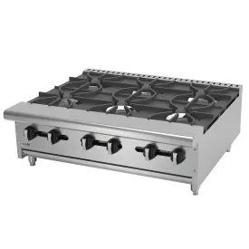 6 Burner Commercial Countertop Hot Plate AEHP-6-36 36" Asber