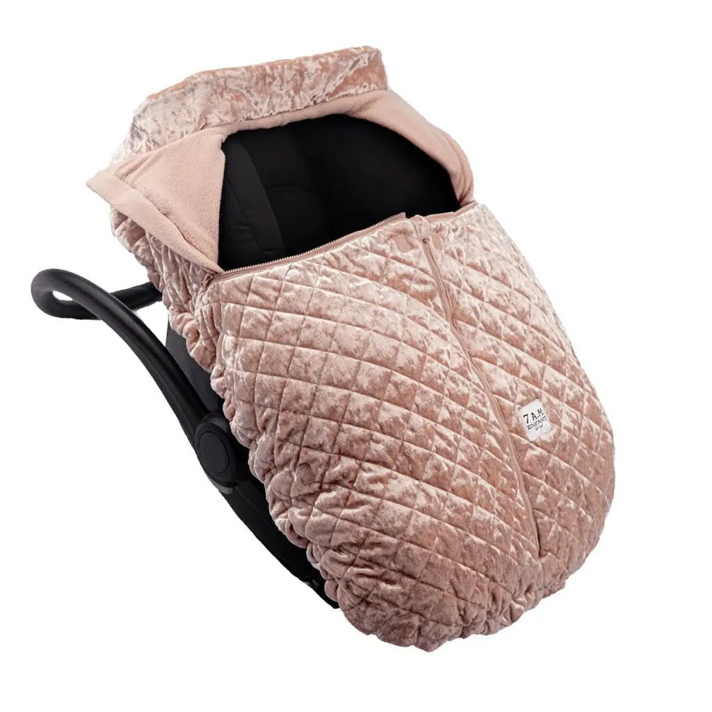 7 AM Enfant Car Seat Cocoon Baby Cover, Quilted Velvet 0-12M