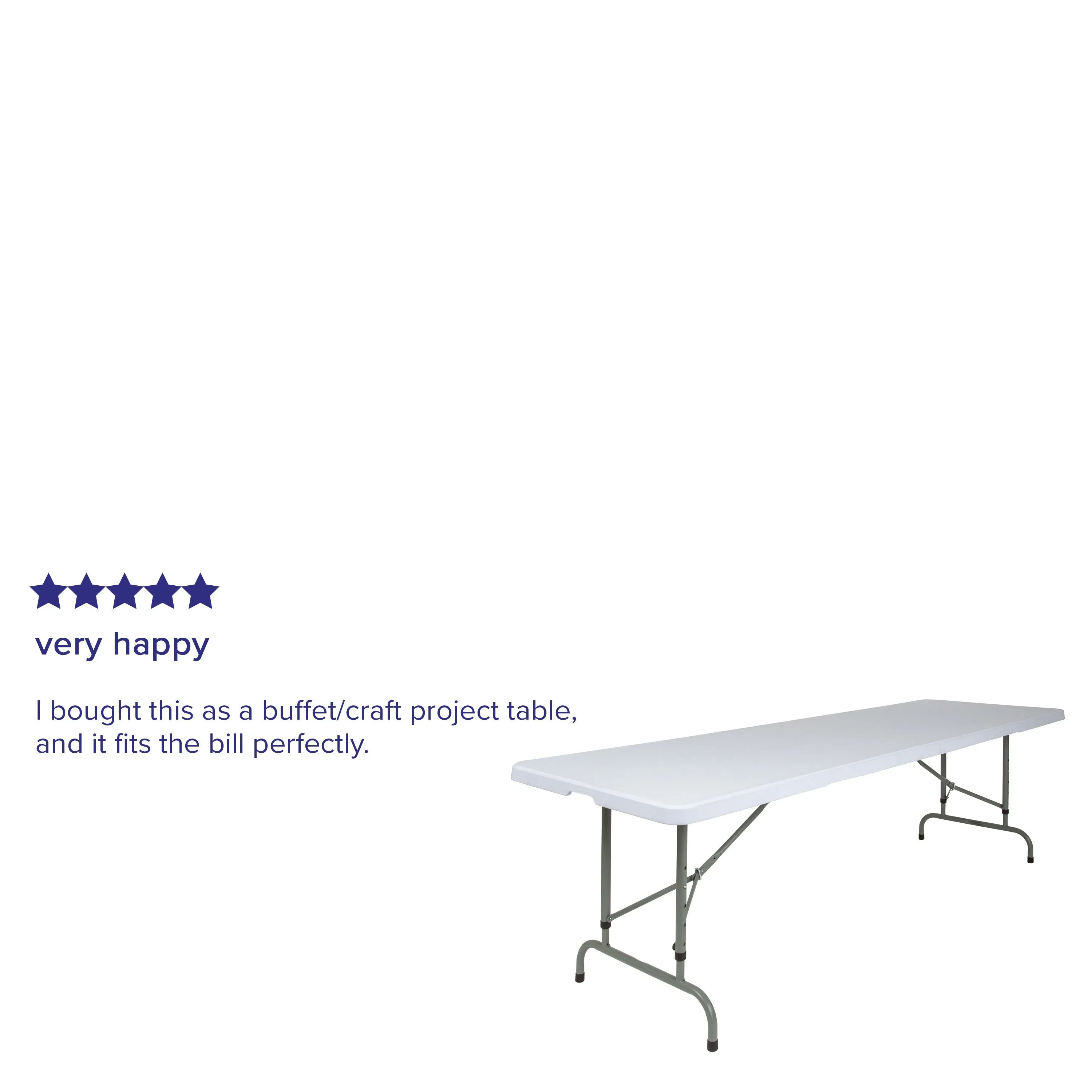 8-Foot Height Adjustable Plastic Folding Table