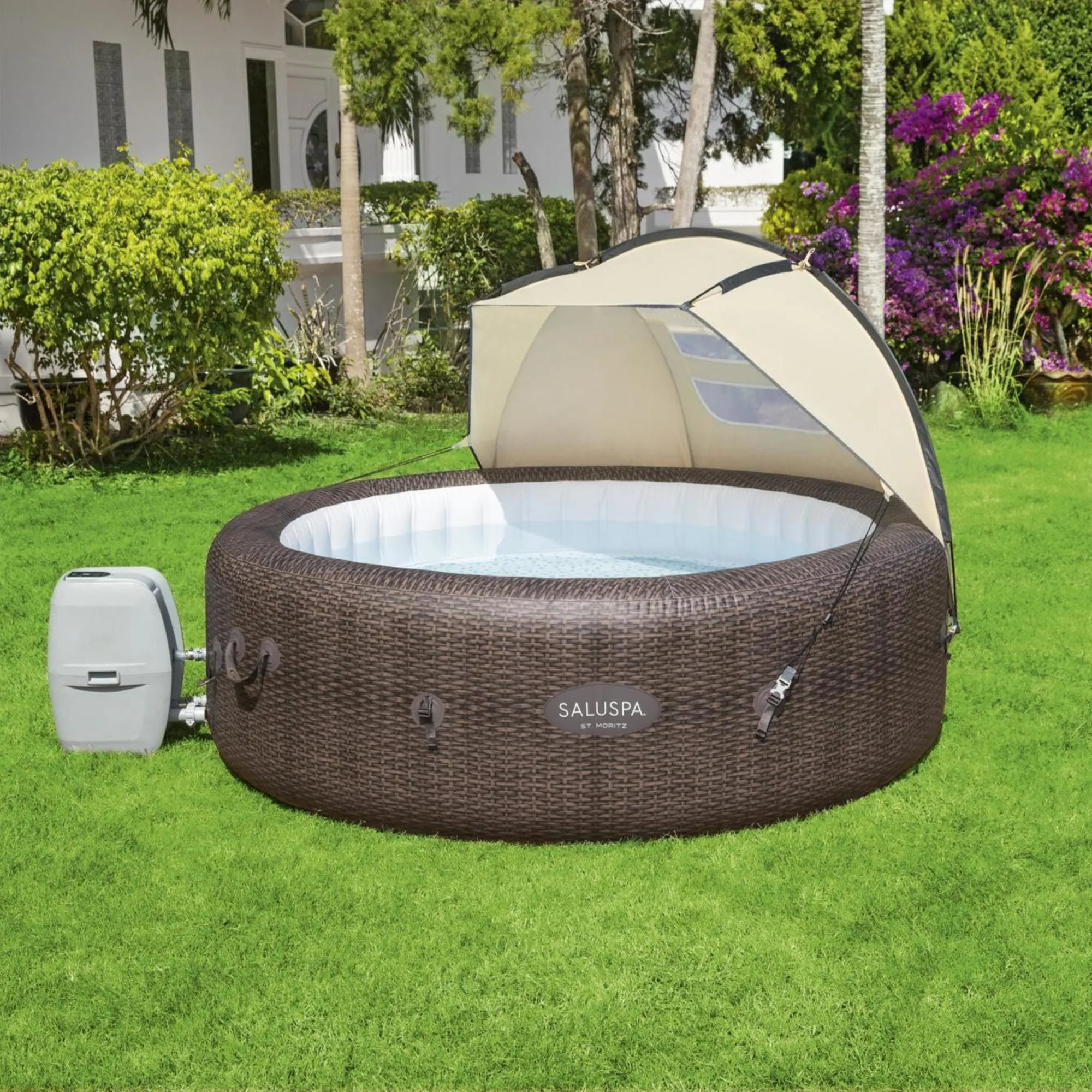 Bestway SaluSpa Sun Shade Canopy Accessory for Round Inflatable Hot Tub Spas