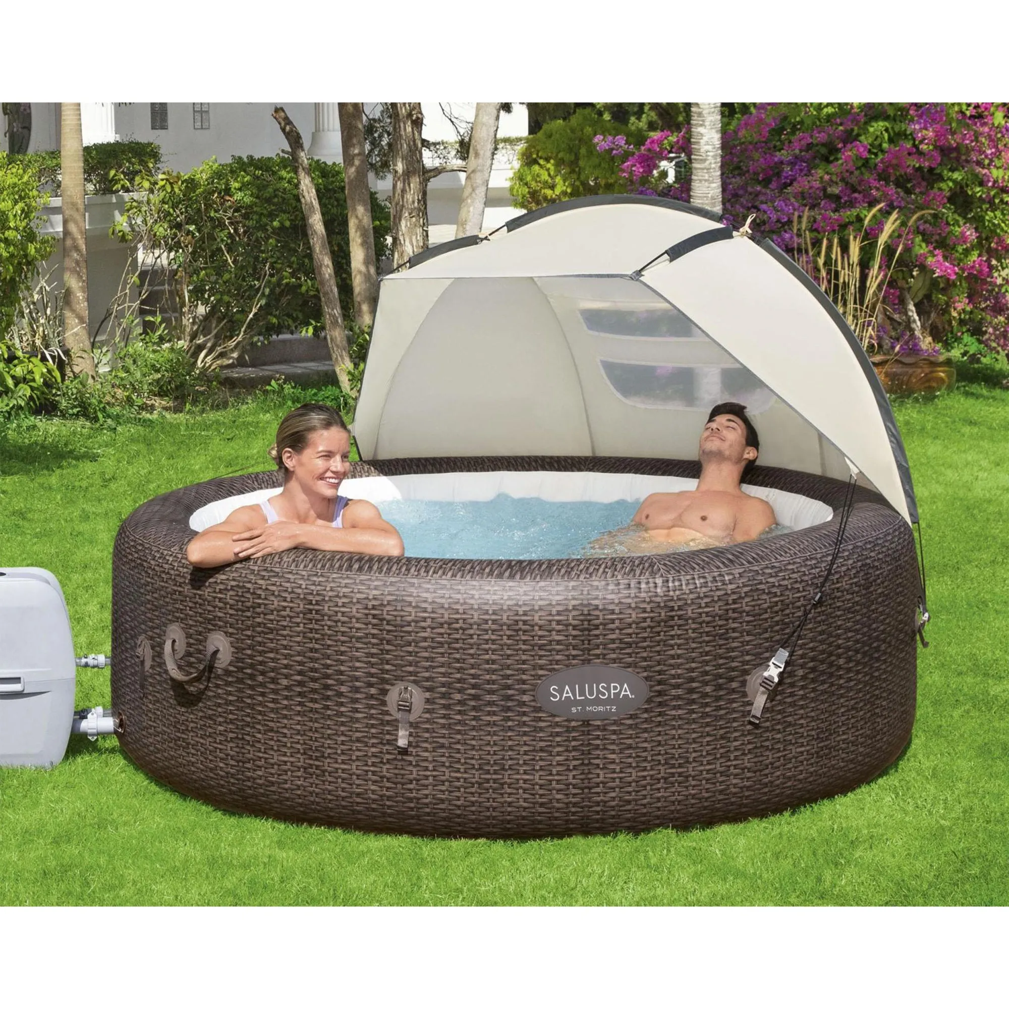 Bestway SaluSpa Sun Shade Canopy Accessory for Round Inflatable Hot Tub Spas