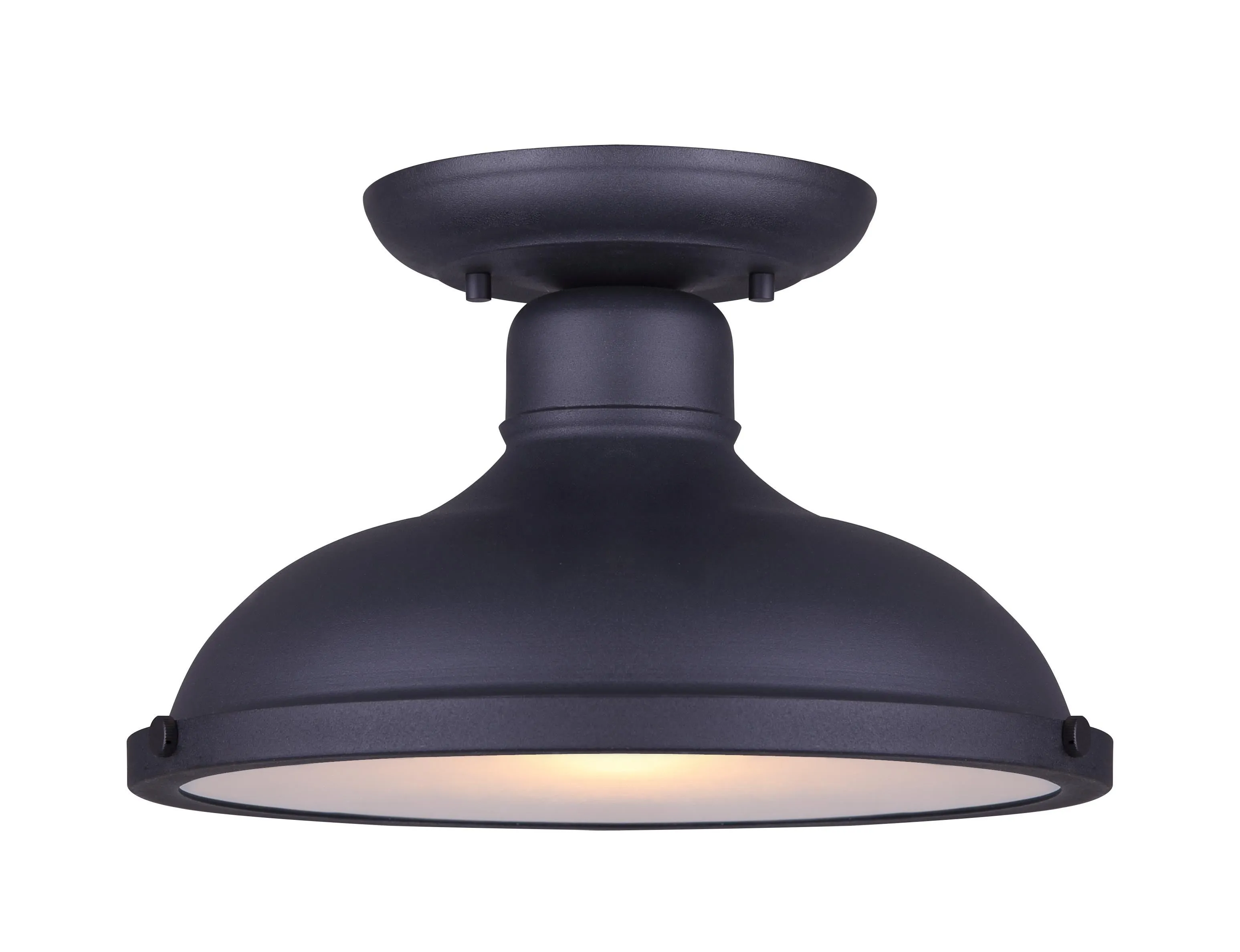 Canarm IOL360BK Marcella Vintage Black Outdoor Flush Mount Light