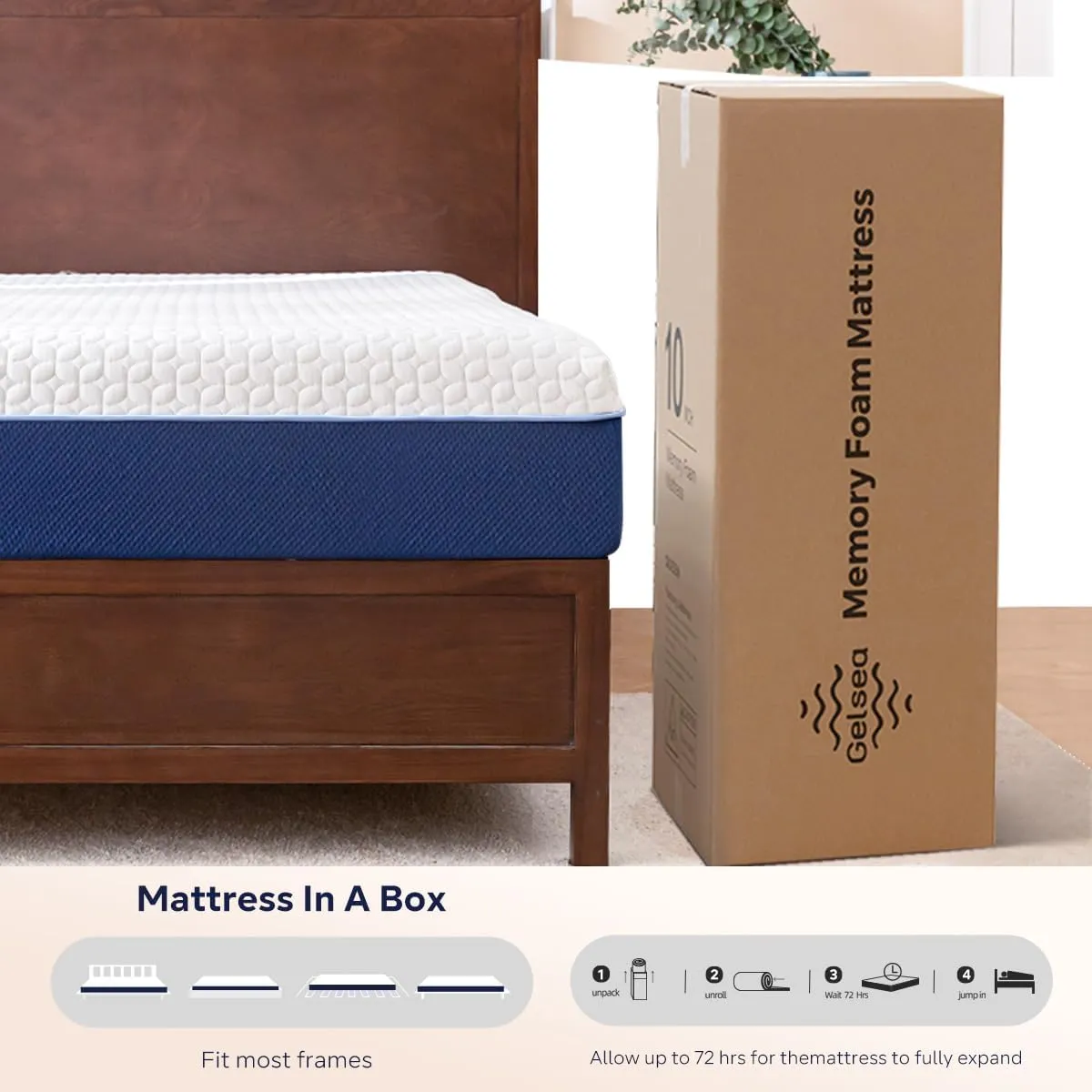 Cooling Gel Memory Foam Hybrid Mattress – USA-Made, Breathable Cover, CertiPUR-US Certified