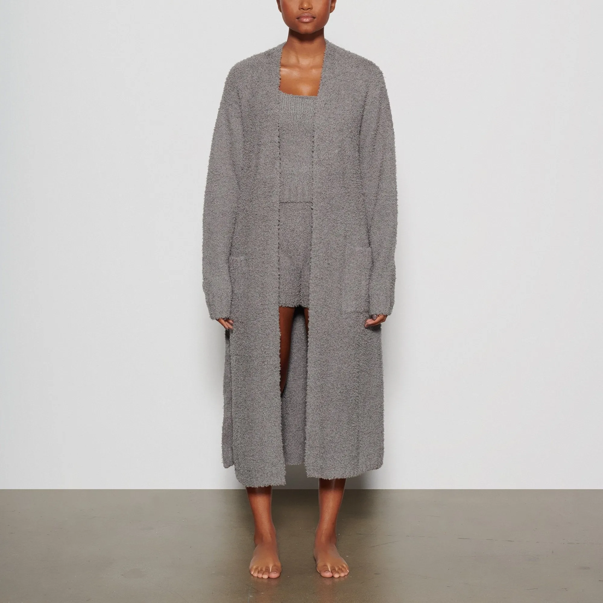 COZY KNIT ROBE | SMOKE