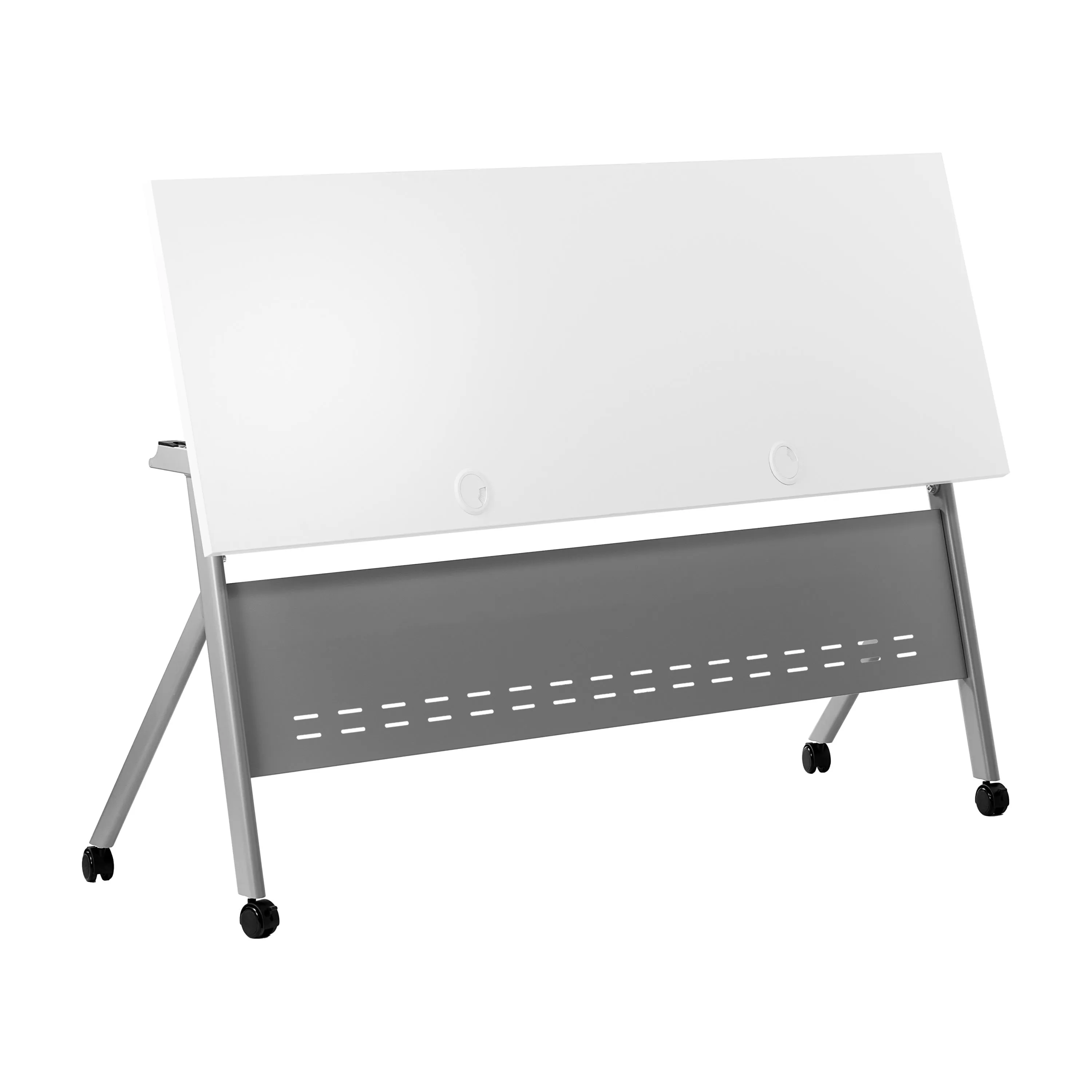 Davis Commercial Grade Heavy-Duty Nesting Flip Training Table with Y-Legs, Modesty Panel, Tabletop, and Frame