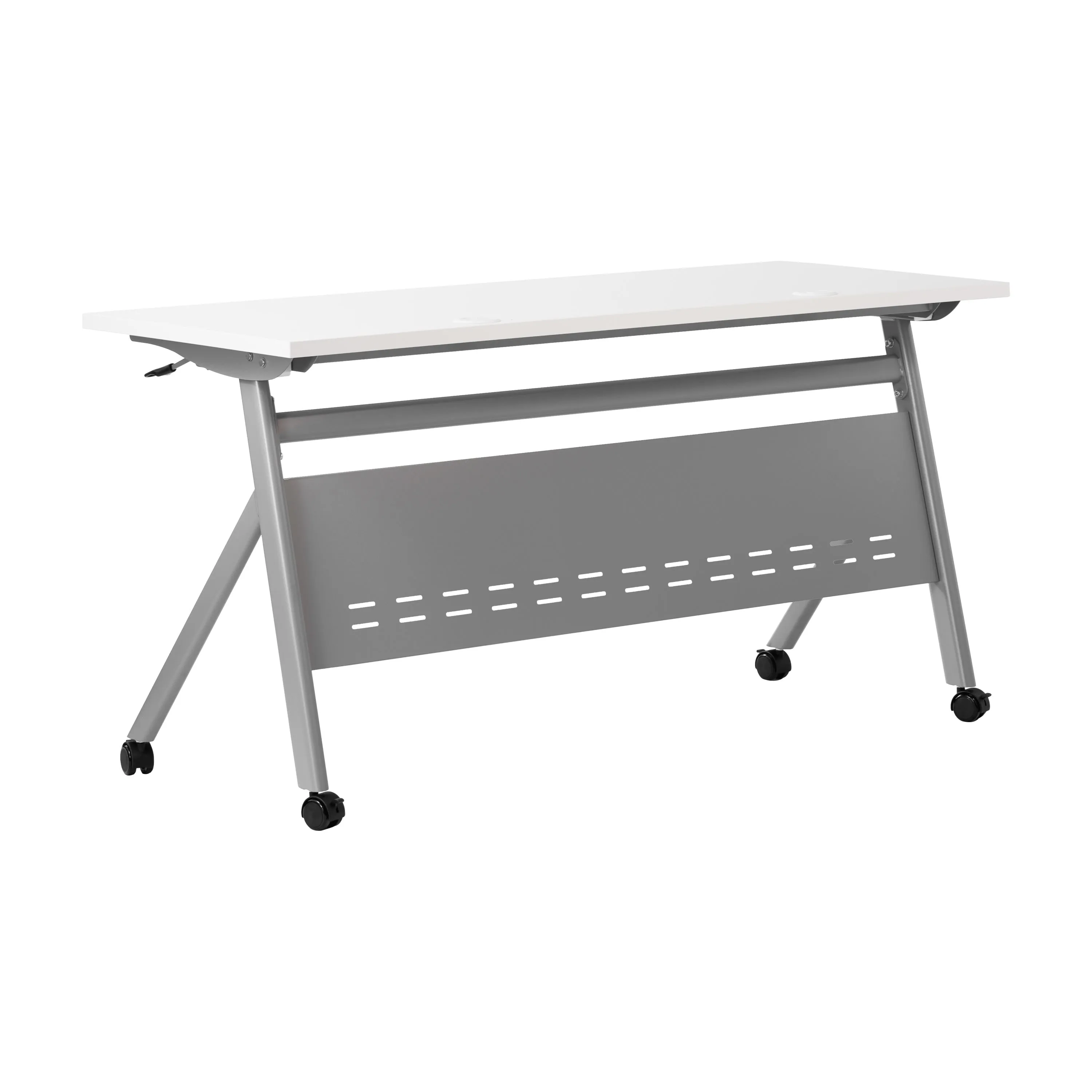 Davis Commercial Grade Heavy-Duty Nesting Flip Training Table with Y-Legs, Modesty Panel, Tabletop, and Frame