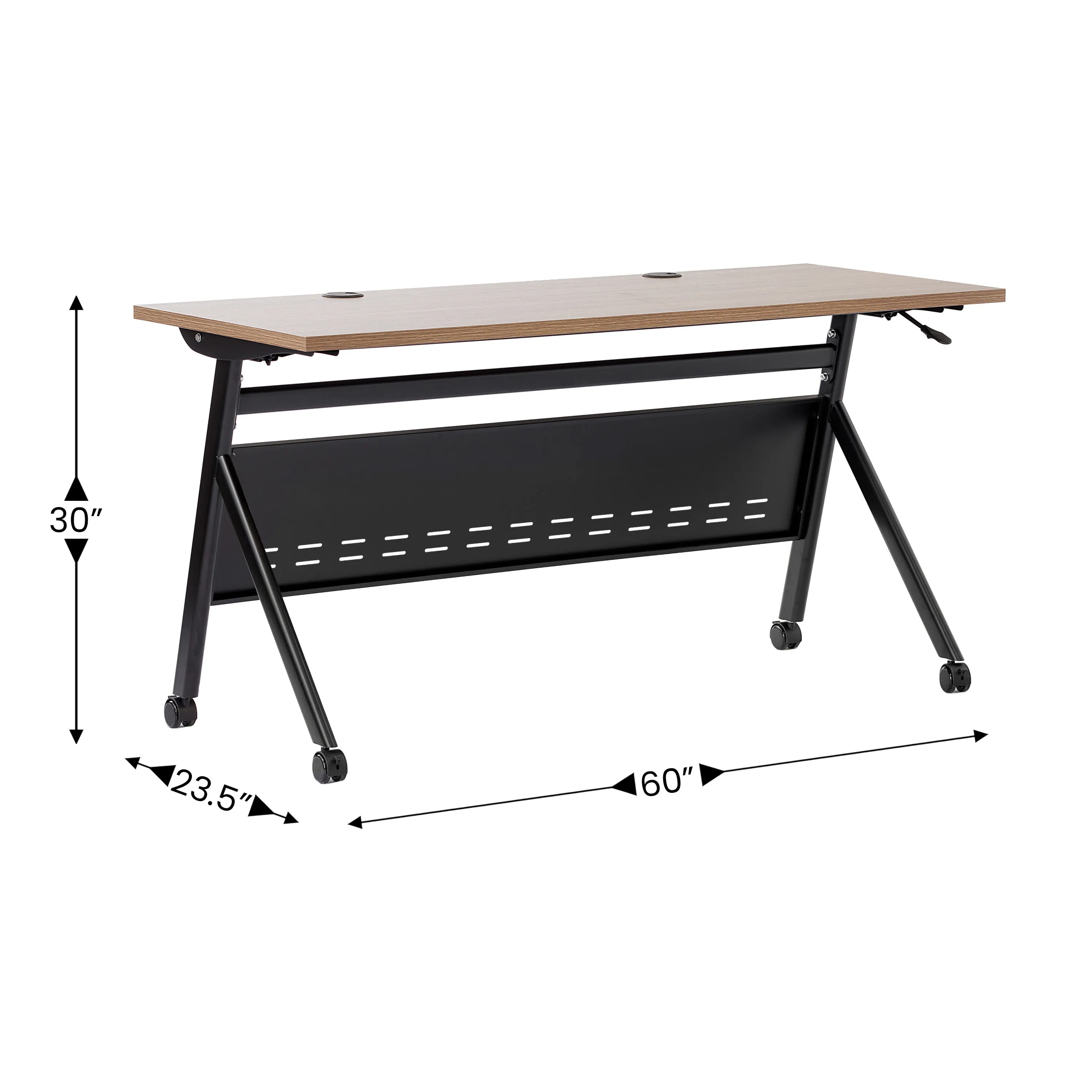 Davis Commercial Grade Heavy-Duty Nesting Flip Training Table with Y-Legs, Modesty Panel, Tabletop, and Frame