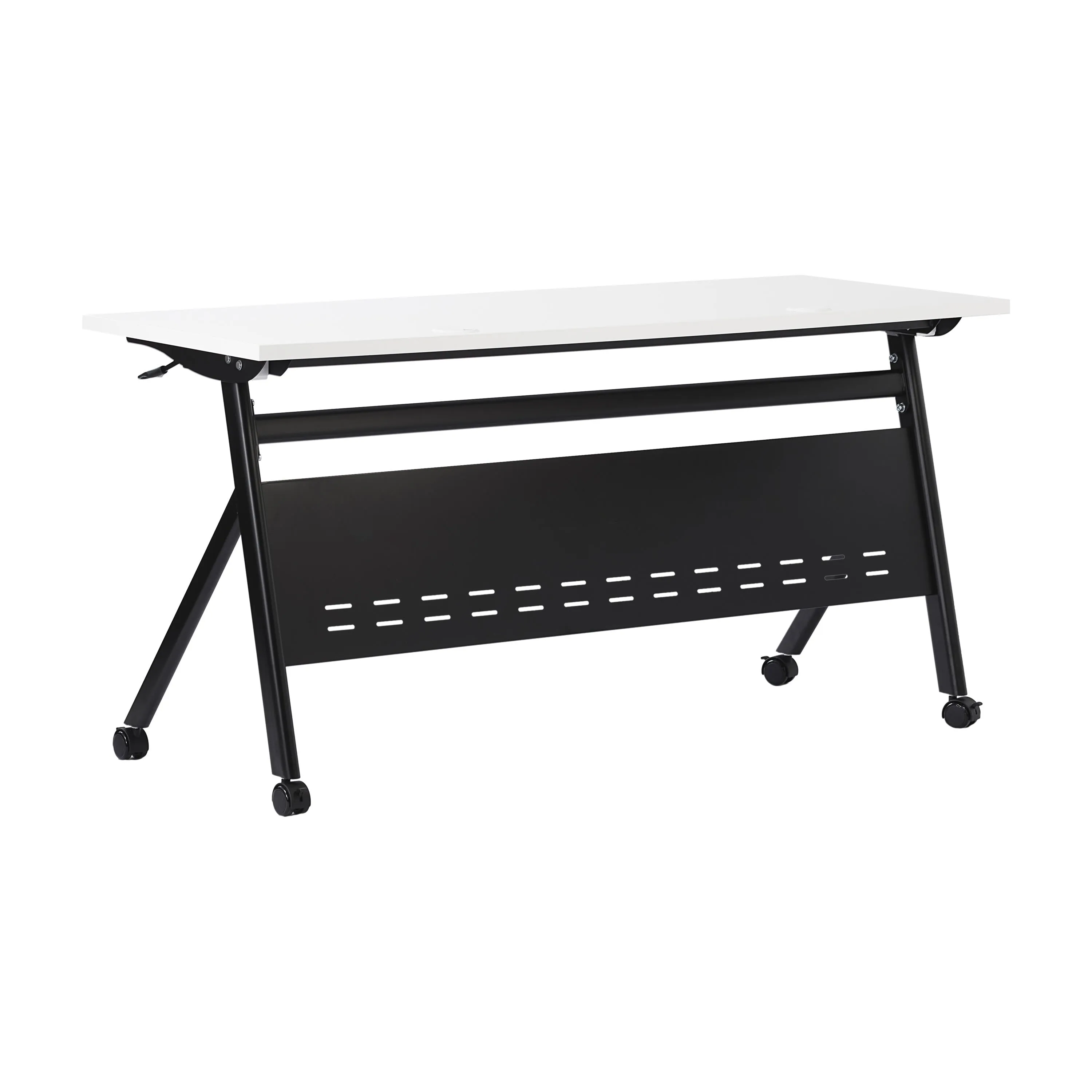 Davis Commercial Grade Heavy-Duty Nesting Flip Training Table with Y-Legs, Modesty Panel, Tabletop, and Frame