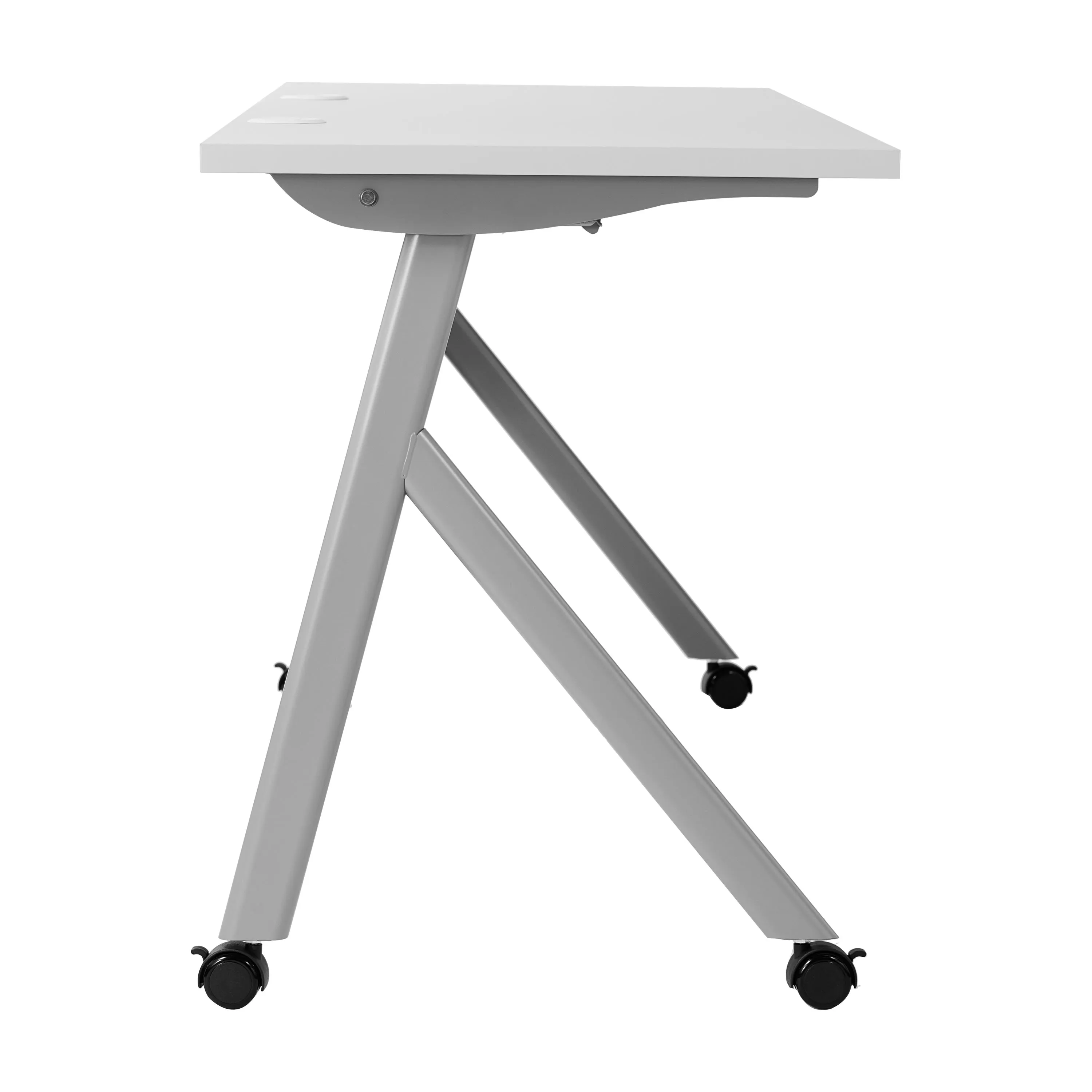 Davis Commercial Grade Heavy-Duty Nesting Flip Training Table with Y-Legs, Modesty Panel, Tabletop, and Frame