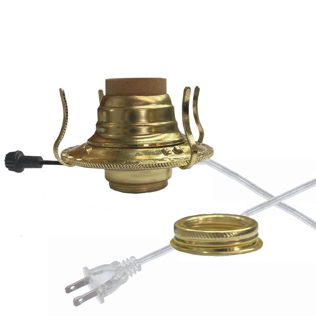 Electric Oil Lamp Burners, #2-Silver, Brass-Plated