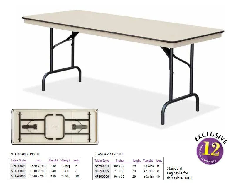 EventPro-Lite - 5ft Trestle Folding Table | In Stock