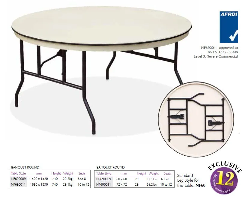 EventPro-Lite - 6ft Round Folding Banquet Table