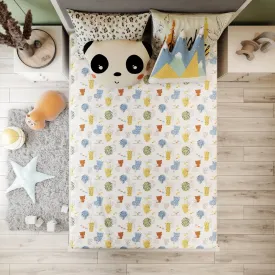 Fancy Fluff Kids Double Bedsheet Set- Animal Planet