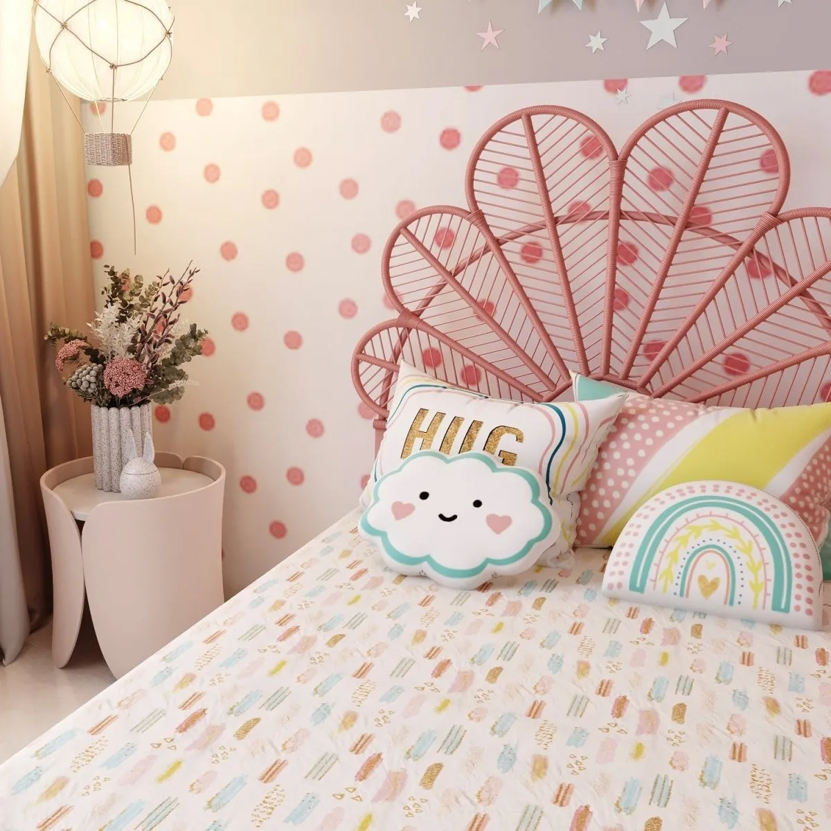 Fancy Fluff Kids Single Bedsheet Set- Boho Vibes