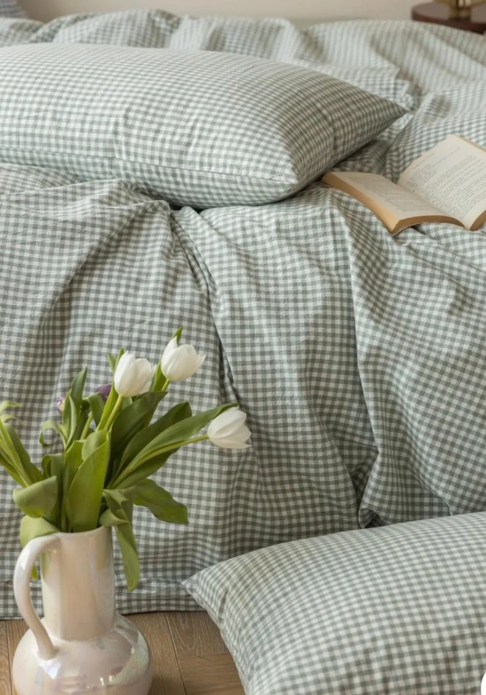 Gingham Bedding Set / Green