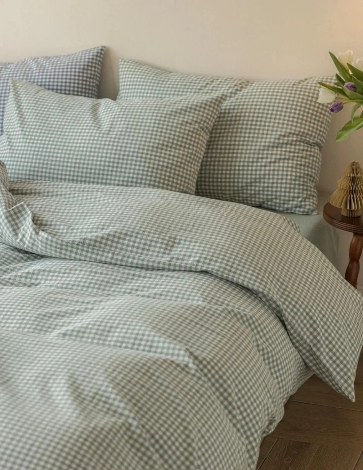 Gingham Bedding Set / Green