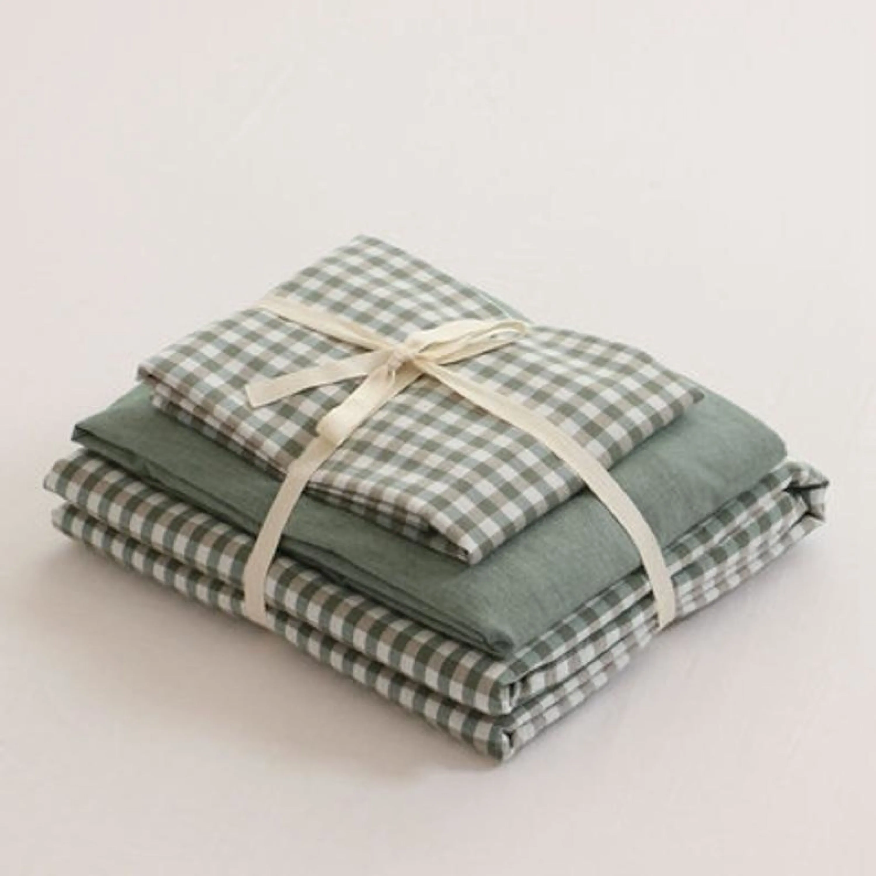 Gingham Bedding Set / Green