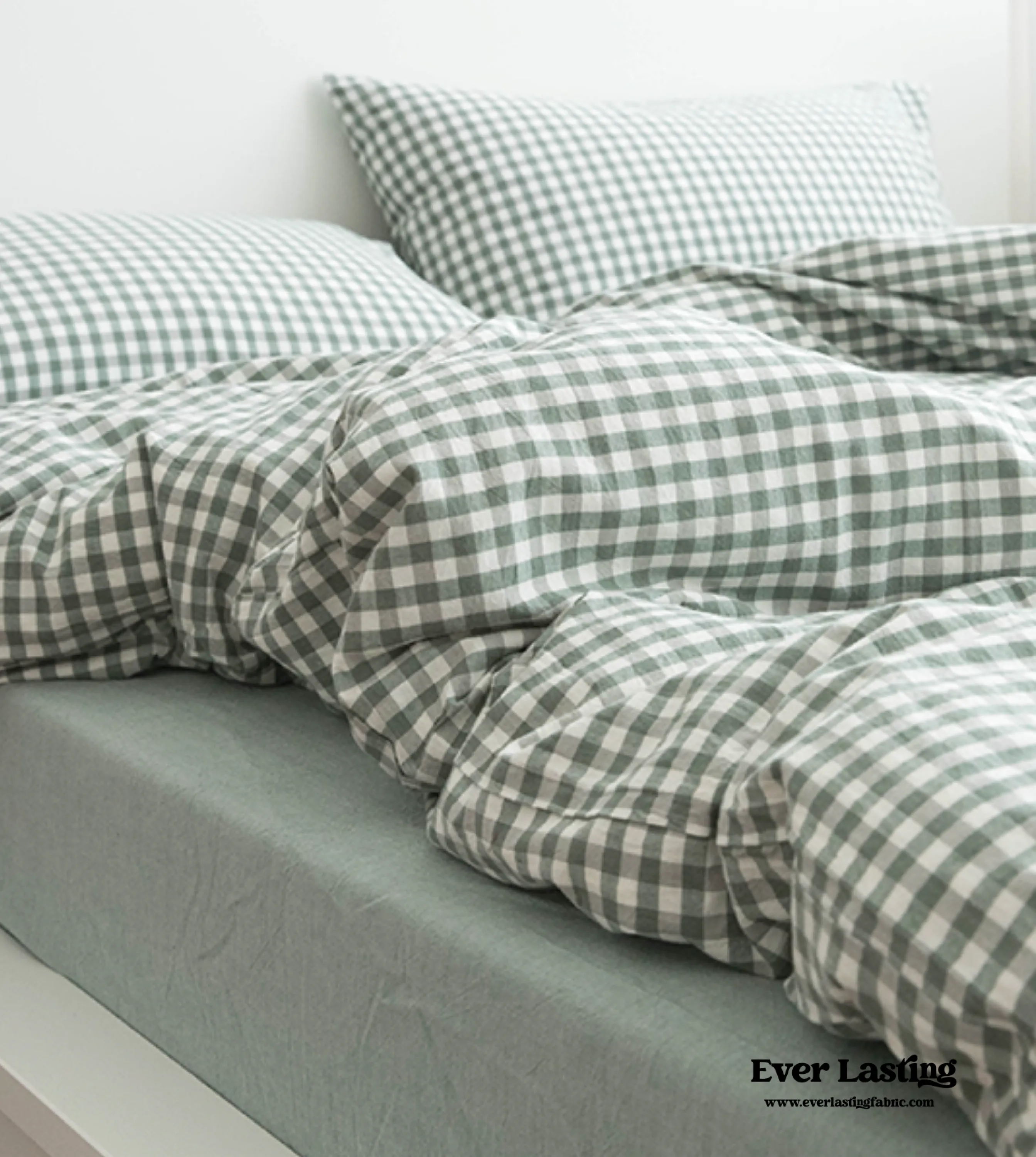 Gingham Bedding Set / Green