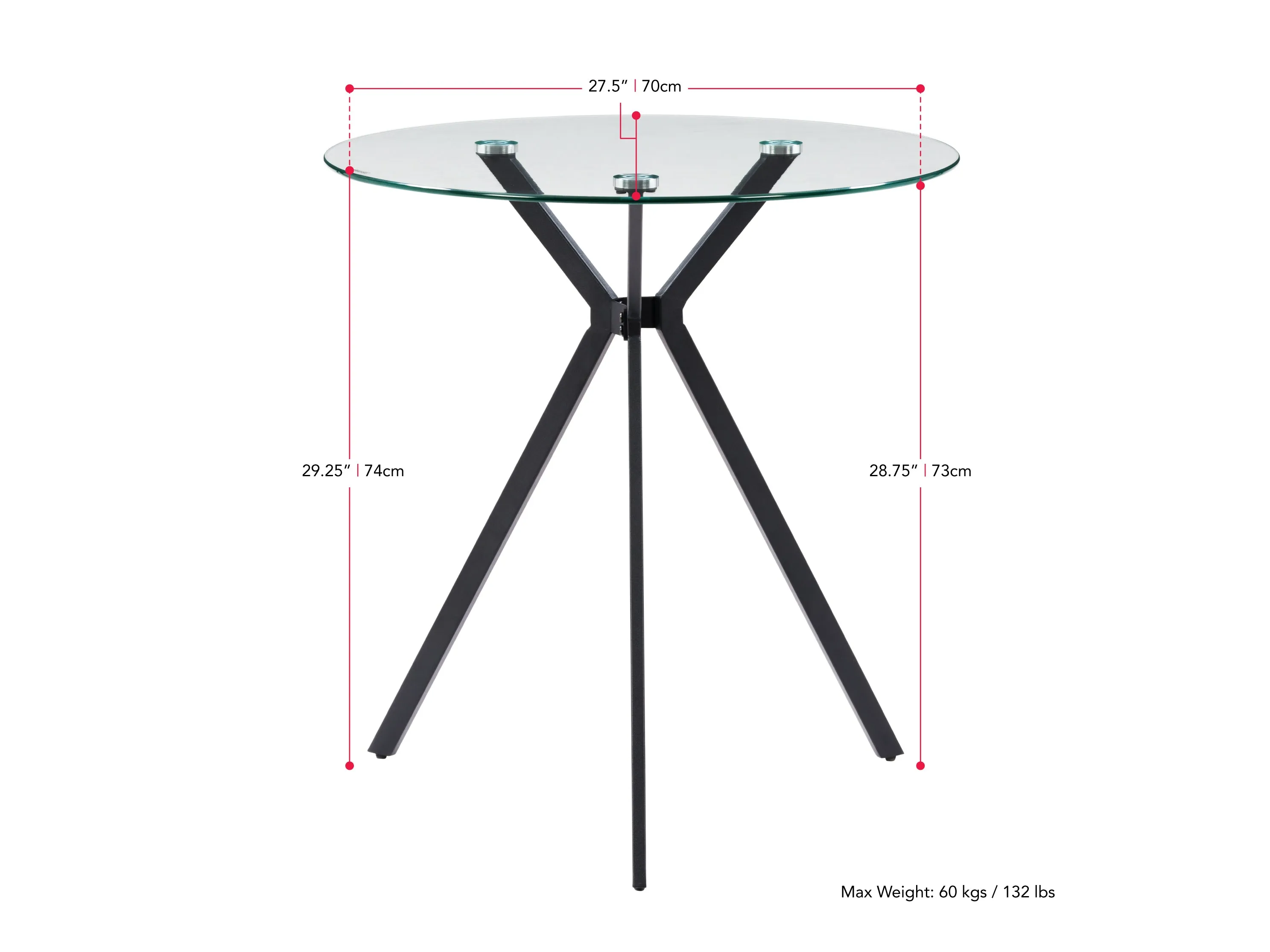 Glass Bistro Table