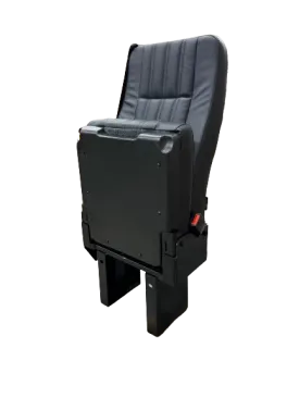 GO-ES Single 3PT Flip Seat With CRS Hooks in Black Ultra Leather