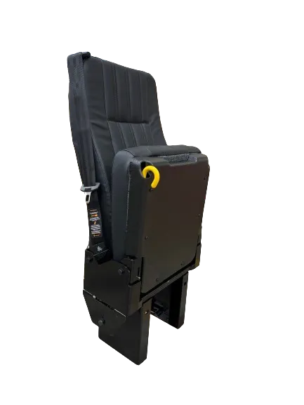 GO-ES Single 3PT Flip Seat With CRS Hooks in Black Ultra Leather