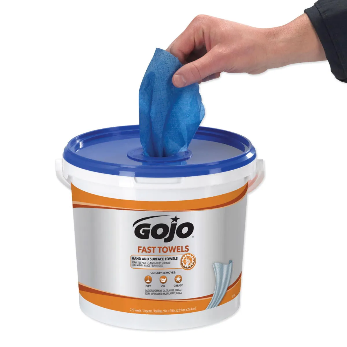 GOJO® Fast Towels Hand & Surface Cleaning Towels (9" x 10" | 225 Wipe Buckets) - Case of 2