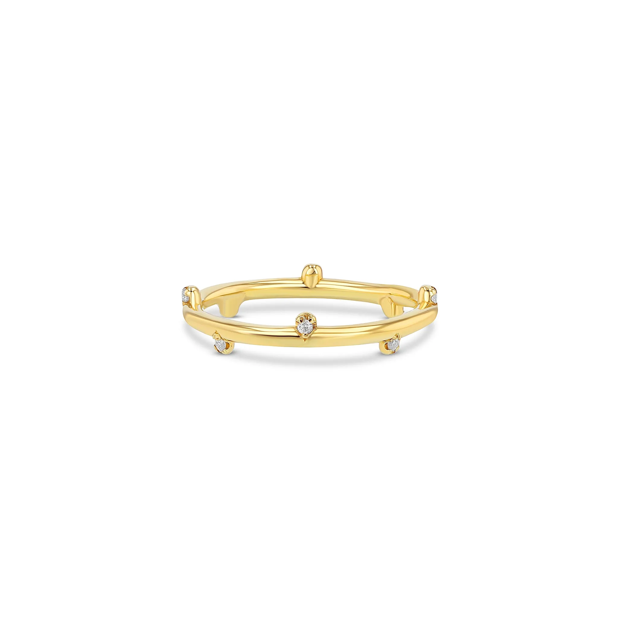 Half Dasher Ring with Diamonds