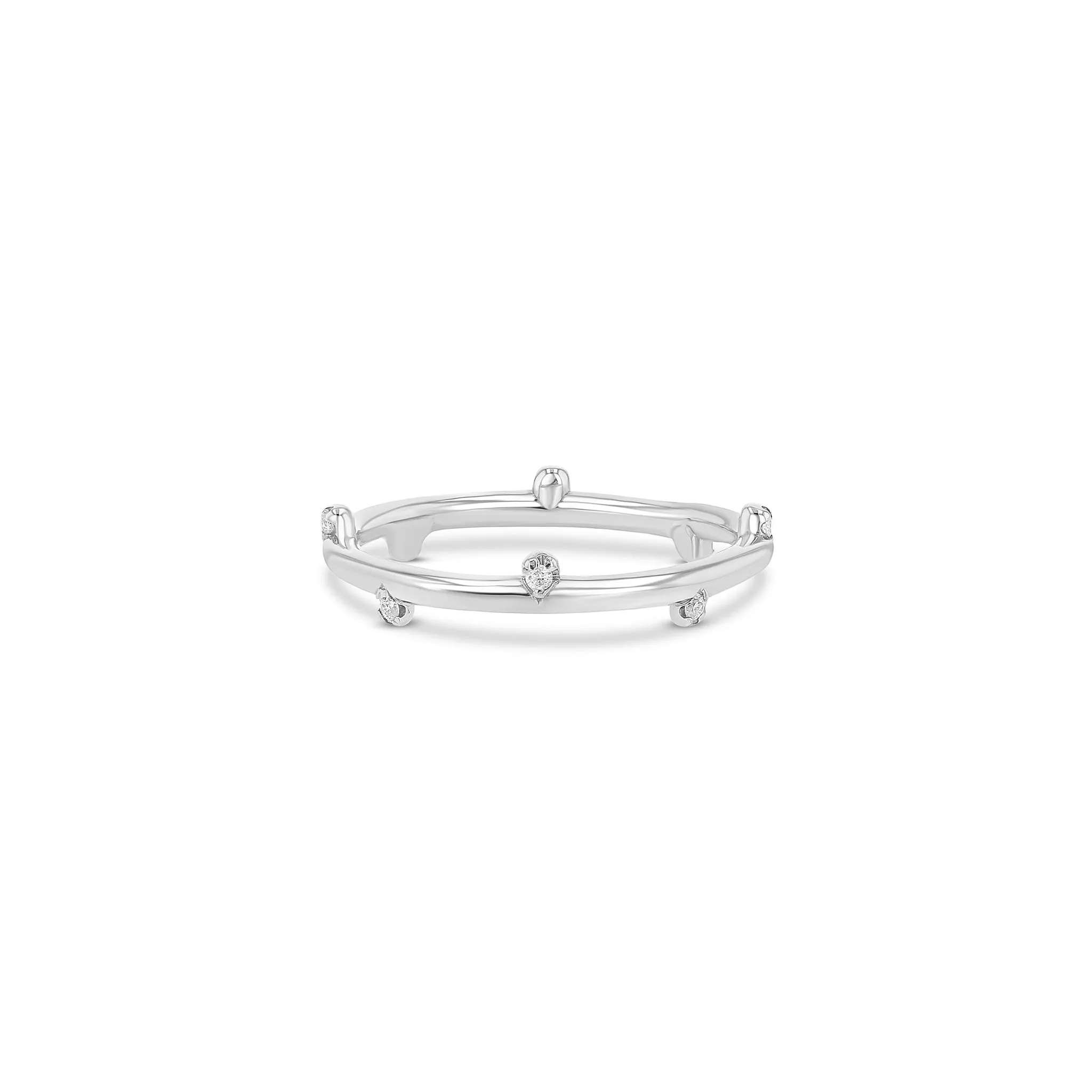 Half Dasher Ring with Diamonds