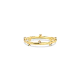 Half Dasher Ring with Diamonds