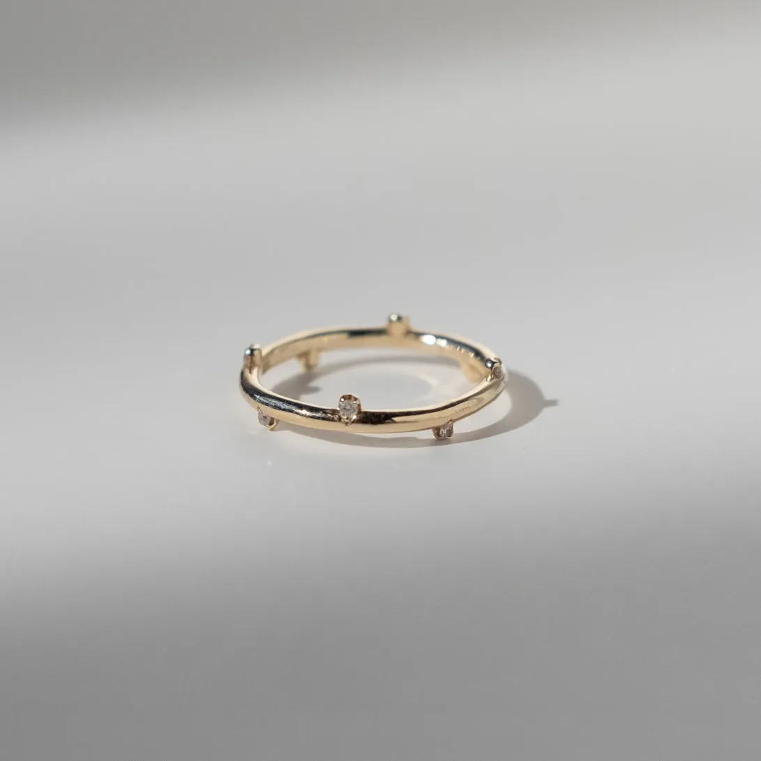 Half Dasher Ring with Diamonds