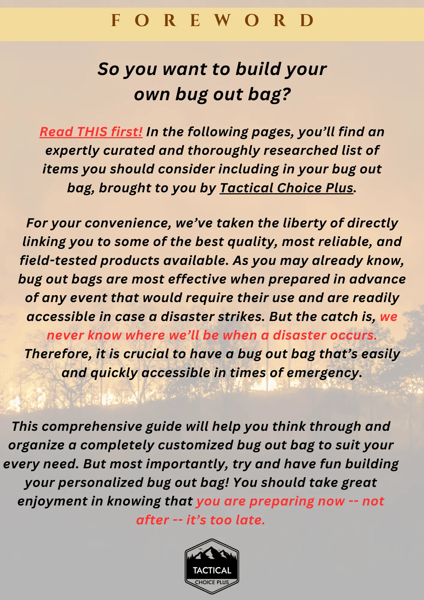 How to Build and Pack Your Own Bug Out Bag; A Comprehensive Guide