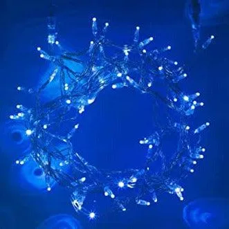 Indoor/Outdoor 8 Function LED Waterproof Fairy Lights with Clear Cable (800 Lights - 60M Cable) - Blue