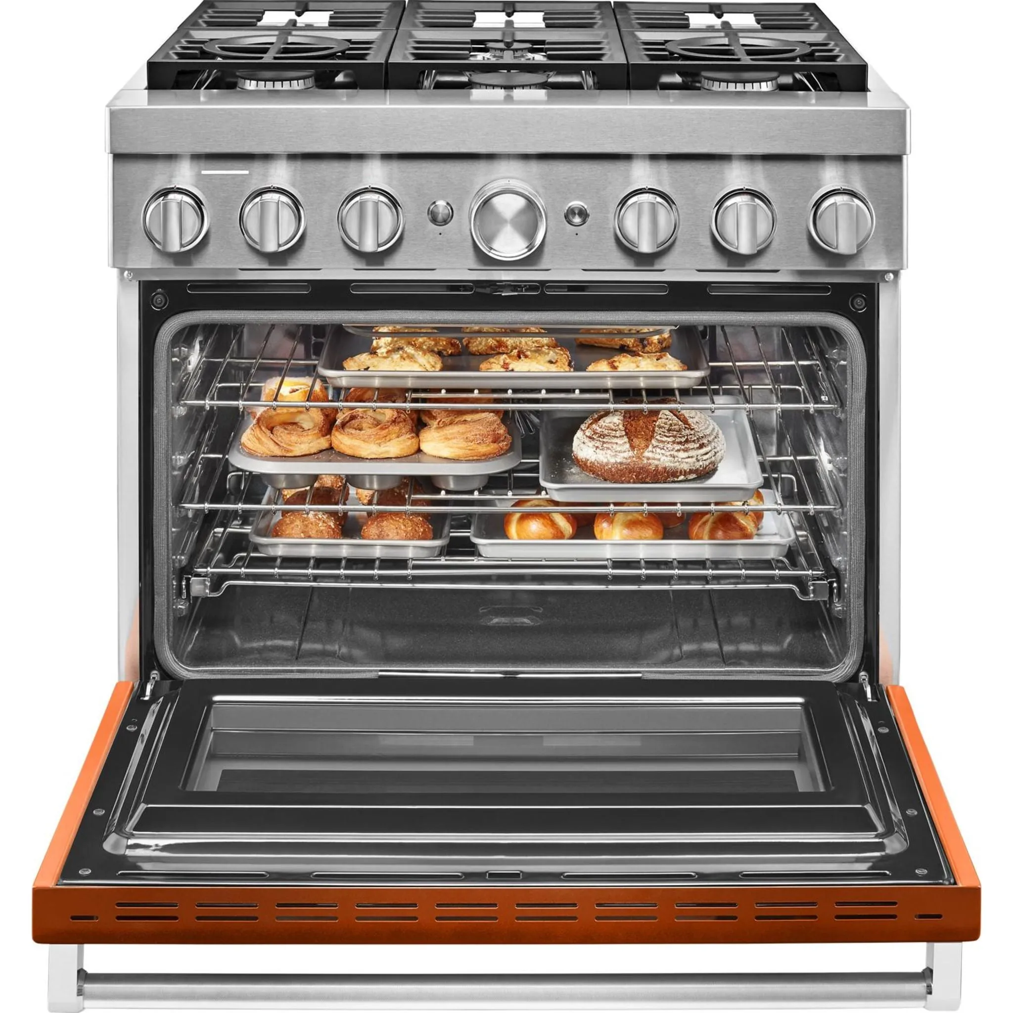 KitchenAid  36'' Smart Commercial-Style Dual Fuel Range with 6 Burners (KFDC506JSC)