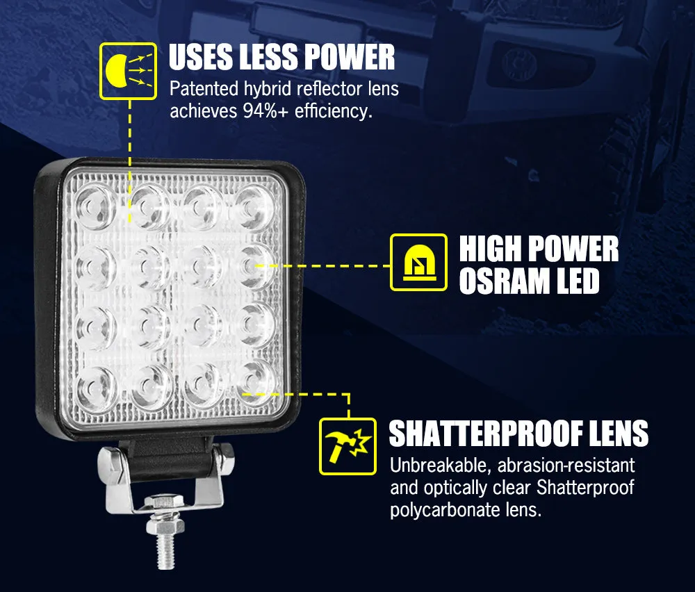 Lightfox 4inch Led Work Light 1LUX @128M IP68 6501 - 7000 lm