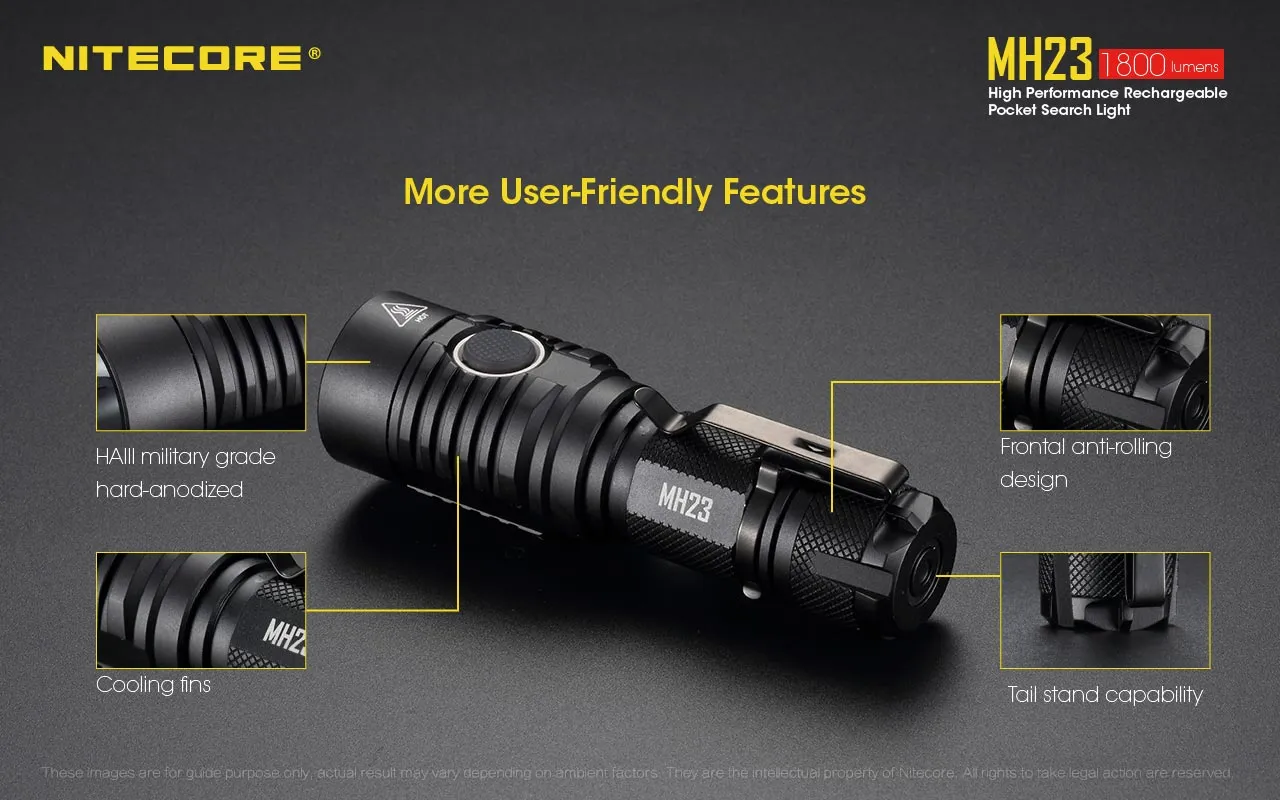 Nitecore MH23 1800 Lumen High Performance Rechargeable Flashlight