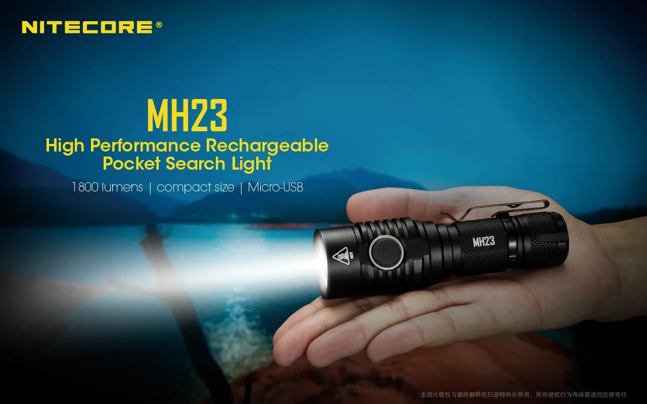 Nitecore MH23 1800 Lumen High Performance Rechargeable Flashlight