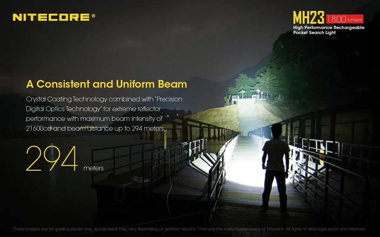 Nitecore MH23 1800 Lumen High Performance Rechargeable Flashlight