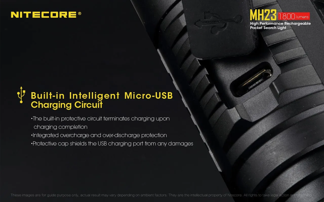 Nitecore MH23 1800 Lumen High Performance Rechargeable Flashlight