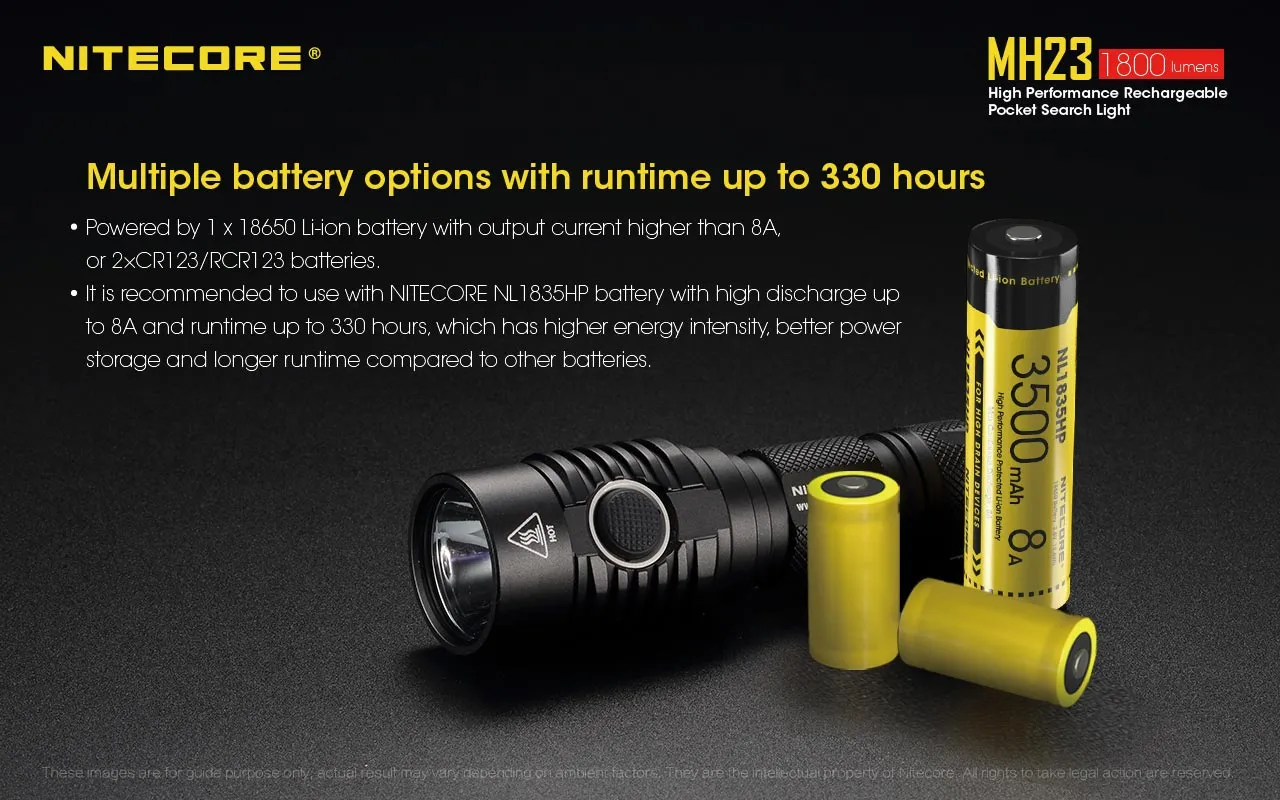 Nitecore MH23 1800 Lumen High Performance Rechargeable Flashlight