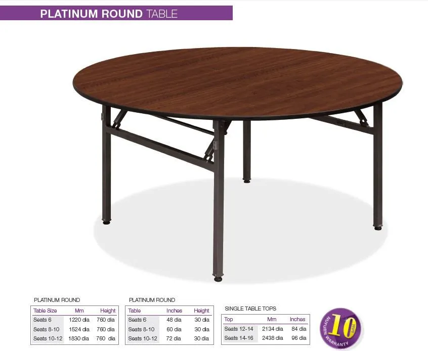 Nufurn Platinum Banquet Table - 6ft Round  | In Stock