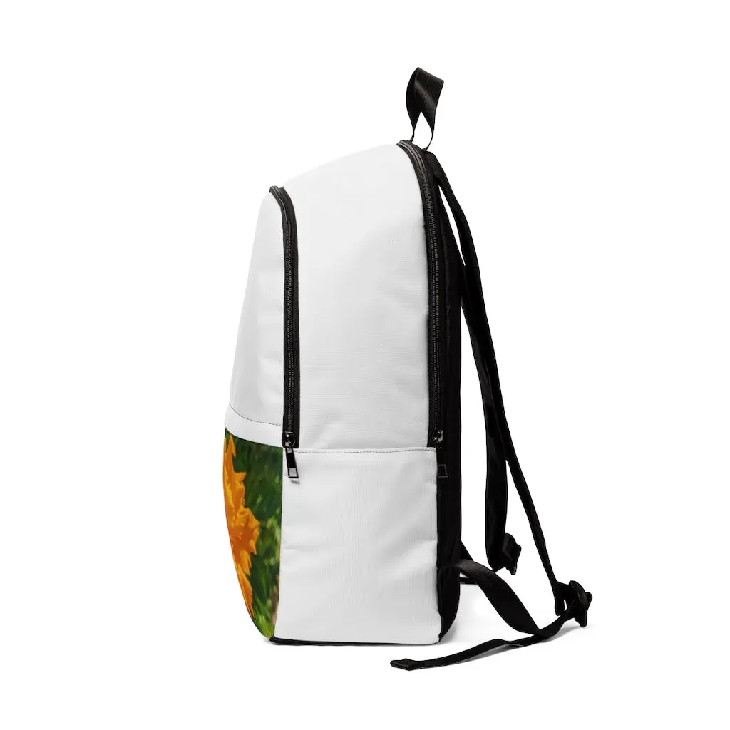 Orange Flower Unisex Fabric Backpack