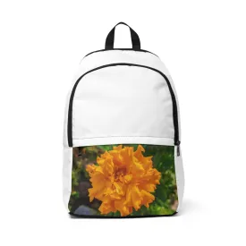 Orange Flower Unisex Fabric Backpack