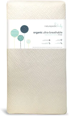 Organic Crib Mattress, 2-Stage Natural Non-Toxic Breathable Standard Crib Size Mattress Pad, Waterproof