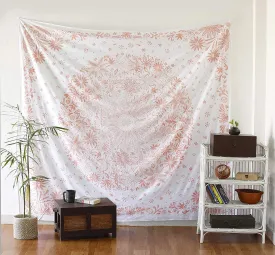 Pink Floral Tapestry